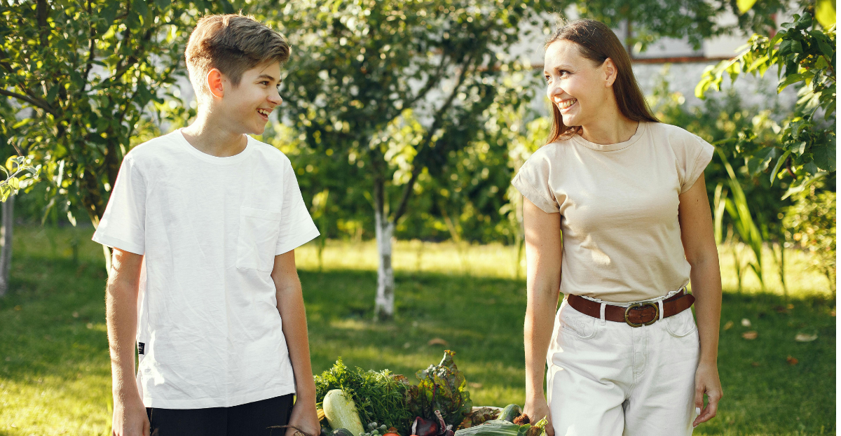 People carrying produce